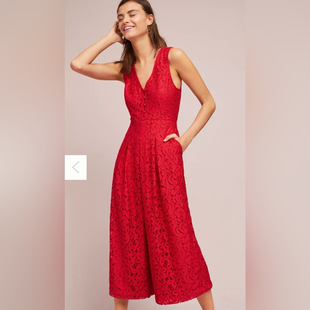 NWT Anthropologie Jaeda Lace Wide-Leg Jumpsuit